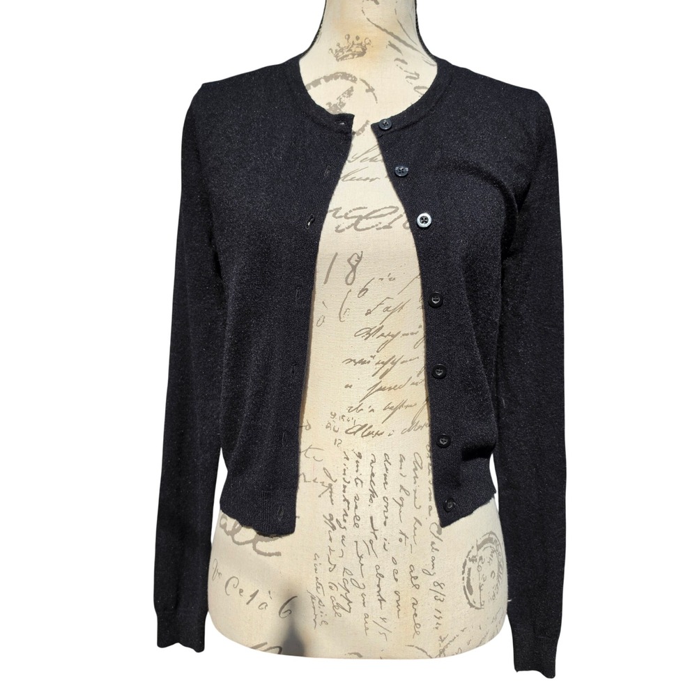 Wild Fable Womens Black Cropped Cardigan Sweater Size M